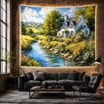 thumbnail image 6 of Pastoral Impressionist With Painting Textured Brushstrokes, Mystical Fantasy for Space Lovers, Wall Decor, Mother's Day Gift, Tapestry Wall Hanging for Dorm and Living Room, 6 of 7