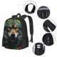 thumbnail image 2 of Balery Realistic Style Colorful Wolf Mochila para hombre y mujer - Tela Oxford 600D resistente - Gran capacidad, resistente al agua, ideal para la escuela, viajes y senderismo, 2 of 6