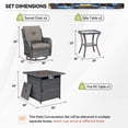 thumbnail image 3 of Gymojoy 5 Pieces Outdoor Patio Furniture Set with Fire Pit Table,Outside FirePit Conversation Set with PE Wicker Swivel Rocking Chairs and Coffee Table,Gray, 3 of 7