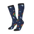 thumbnail image 2 of Balery Dinosaur Astronaut Space Surfing Fun Novelty Socks Men'S Women'S Crew Socks Funny Crazy Novelty Socks Quirky And Cool Socks, 2 of 9
