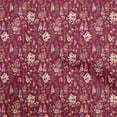 thumbnail image 1 of oneOone Viscose Chiffon Maroon Fabric Florals Fabric For Sewing Printed Craft Fabric By The Yard 42 Inch Wide, 1 of 4