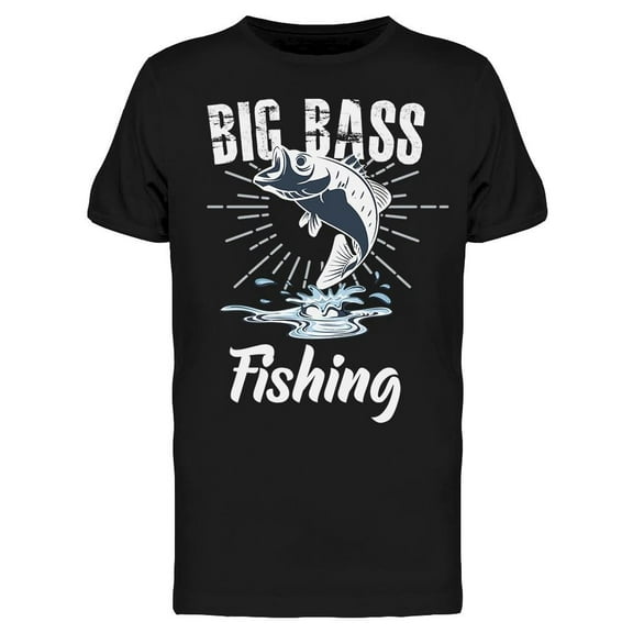Big Bass Fishing T-Shirt Men -Image by Shutterstock, Male Small
