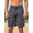 thumbnail image 5 of KelaJuan Mens Elastic Waist Drawstring Workout Gym Joggers Shorts Knee Length Summer Casual Sweat Short Pants with Pockets, 5 of 7