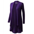 thumbnail image 2 of Doublju Womens Long Sleeve Basic Hi Lo Open Front Cardigan With Plus Size, 2 of 4