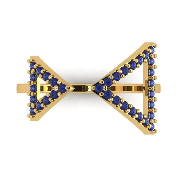 Statement Engagement Ring for Women - 0.2475ct Simulated Tanzanite in 14K Yellow Gold Promise Ring