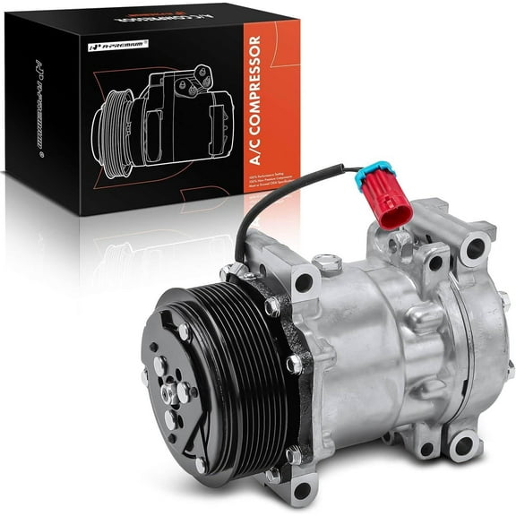 A-Premium AC Compressor with Clutch Compatible with Chevrolet GMC T6500 T7500 2004-2009 L6 7.8L