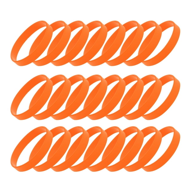 Pulseras de Silicona Sólidas de 24 Pcs para Deportes Naranja