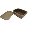 thumbnail image 4 of Ceramic Bonsai Pot/Attached Saucer - 8" x 6.25" x 3" + Felt Feet - Mustard, 4 of 4