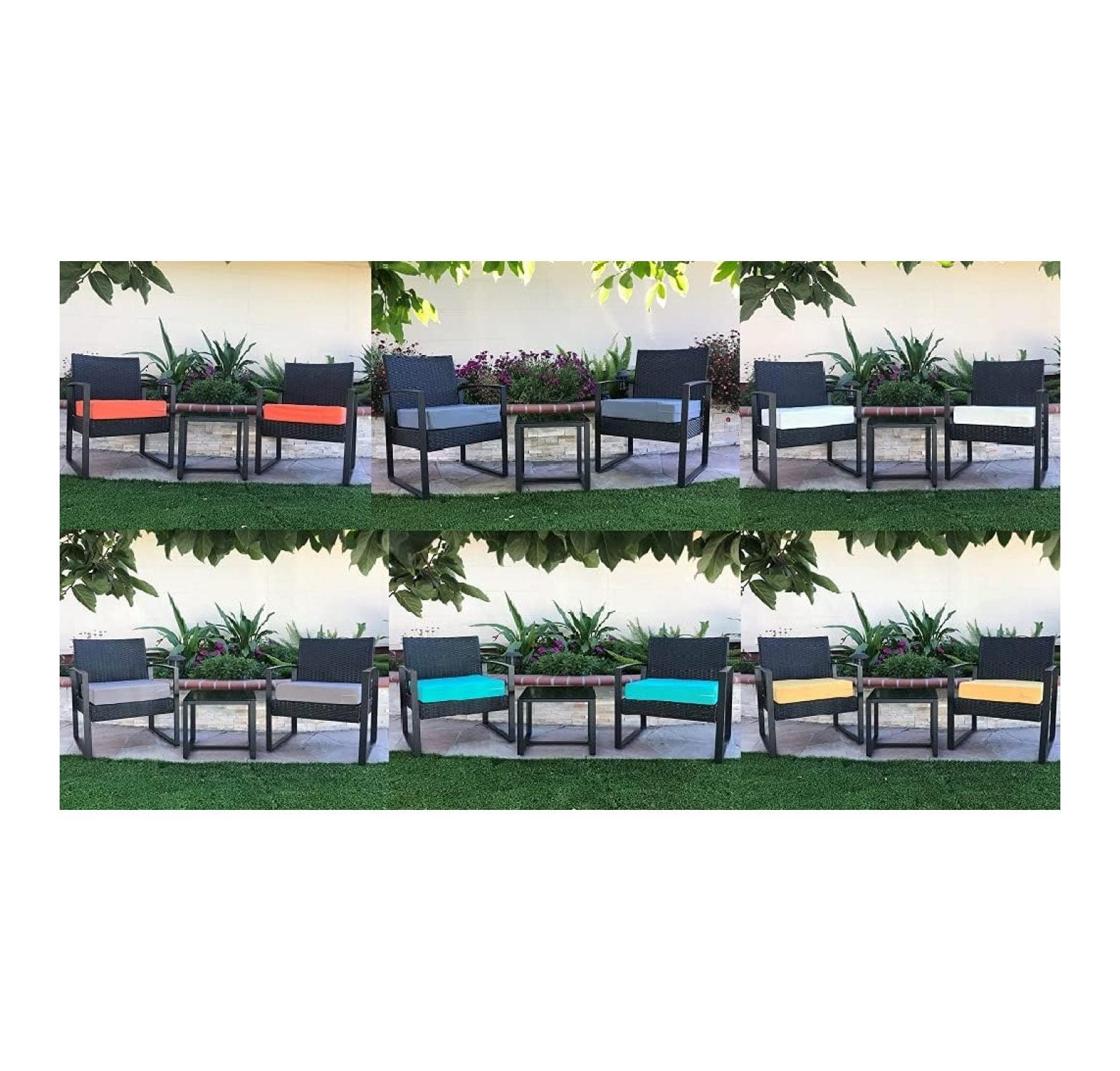CozyLounge Midnight Dark Navy Outdoor Water Patio Chair Cushion Seat Pillow Covers (24"x24"x4" (4 Covers))