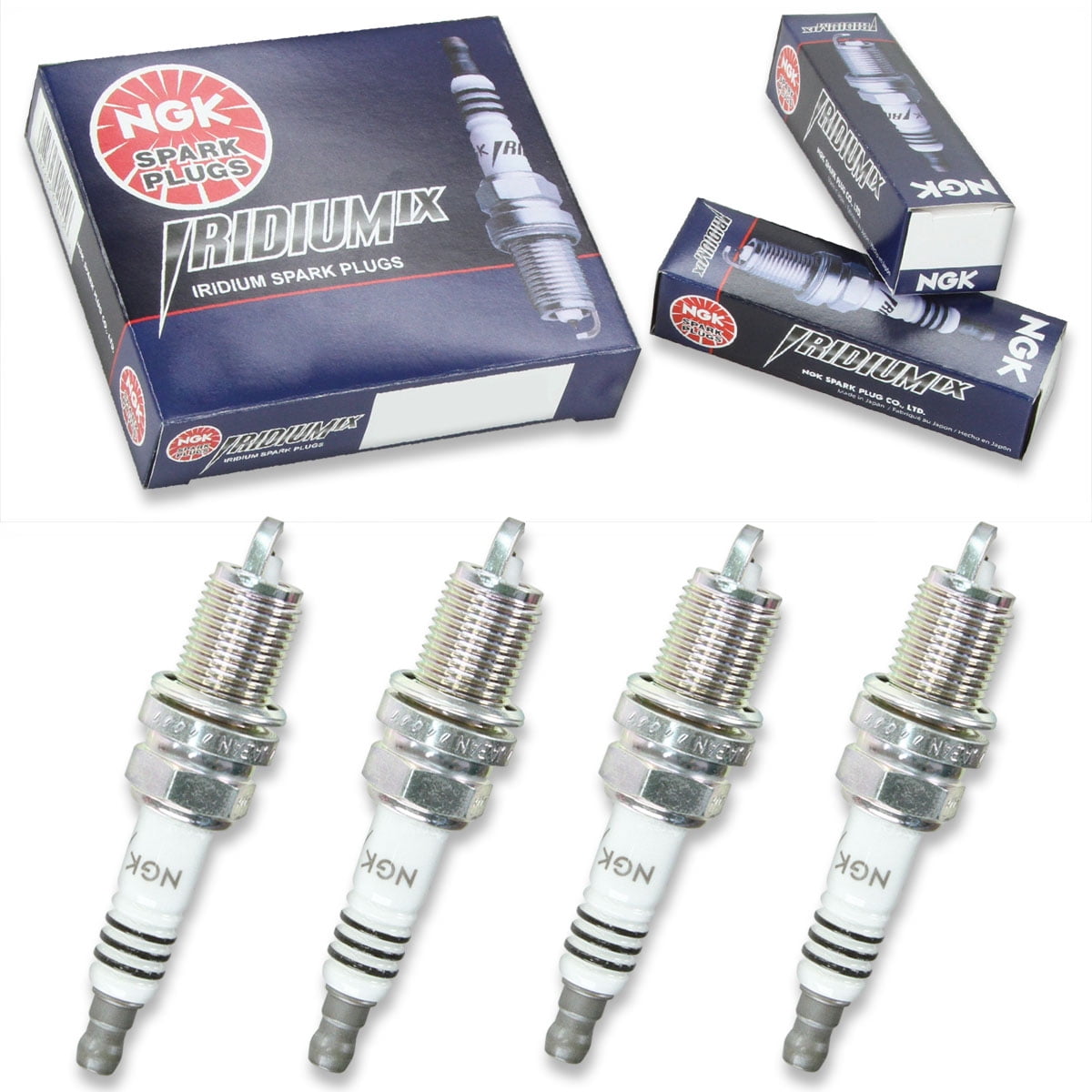 4 pc NGK 6441 Iridium IX Spark Plugs for 1UNH-18-110 4701 5357 5358 9603 9604 9664 9803 9803S 999-06910-X9-020 BY481-ZFR6F FR7KII33X FR7LII33X FR8KII332X IK16L IK16TT IK20L MZ602069 XP5224 Ignition