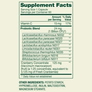 Spring Valley Womens Probiotic Dietary Supplement Vegetarian Capsules for Digestive Health, Cranberry, 60 Count Value Size