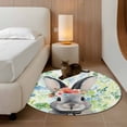 thumbnail image 2 of Round Rugs 3Ft, Easter Bunny Round Area Rug Washable Indoor Throw Carpet, Spring Flowers Green Leaves Pastoral Plants Small Non Slip Circle Rug for Bedroom Living Room Home Decor Aesthetic, 2 of 8