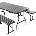 thumbnail image 2 of Picnic Table and Bench Cover Waterproof Tablecloth with Bench Cover Wipeable Rectangle Picnic Tablecloth for 30 ×72in Table Elastic Picnic Bench Covers for 12×72in Bench Indoor Outdoor, 2 of 11