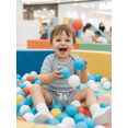 thumbnail image 6 of BemeyourBBs Newborn Baby Boys Summer Clothes Infant Boys 2 Pieces Outfit Waffle Knit Short Sleeve Solid Color Romper and Drawstring Shorts Set, 6 of 9