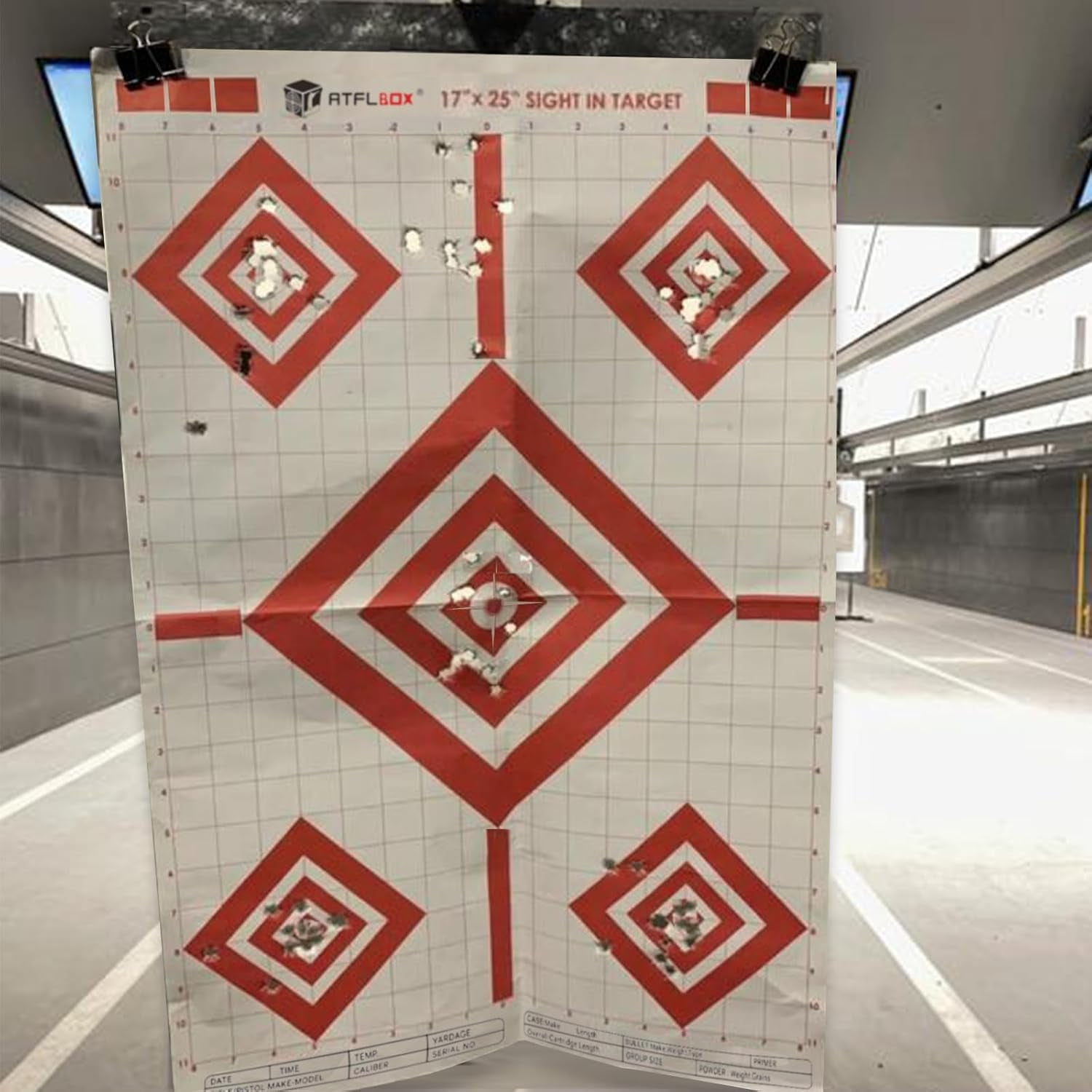 Sight in Shooting Range Paper Target, 17X25 Inch Paper Shooting Targets Suitable for Handgun, Rifle, Pellet Gun, Airgun, BB Guns, Airsoft