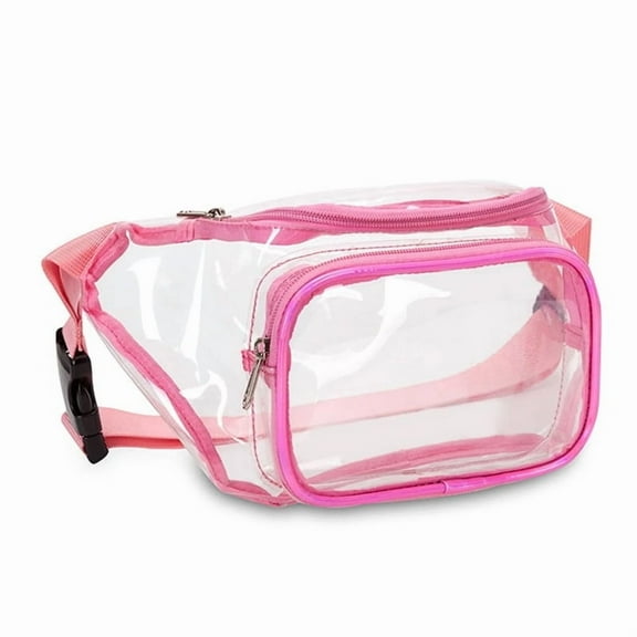 GASTROPOD Clear Fanny Pack Waterproof Waist Bag Stadium Approved Clear Purse Transparent Adjustable Belt Bag for Women Men Pink