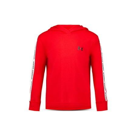 Under Armour Little Boys Logo-Taped Pullover Hoodie Powderkeg Red Size 5