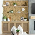 thumbnail image 4 of S4sassy Removable Nature-inspired Waterproof Wall Wrap, Textured Finish Wallcover, Orange Leafy Vines Print Contact Paper for Walls, Cabinets, Self Adhesive Vinyl Wallpaper Roll- Orange (25"x240"), 4 of 9