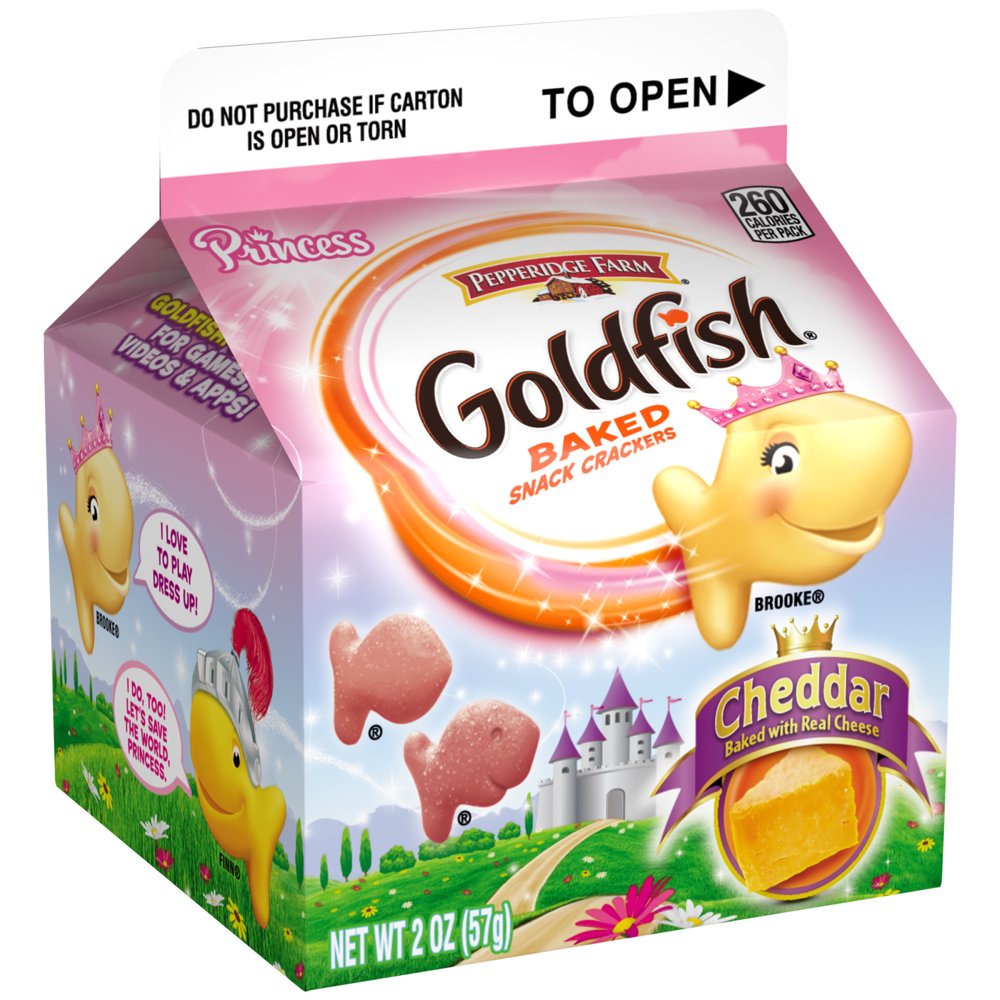 Pepperidge Farm Goldfish Princess Cheddar Crackers, 2 oz. Grab and Go Carton