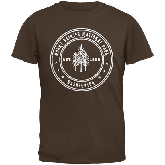 Mount Rainier National Park Brown Adult T-Shirt - Medium
