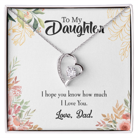 To My Daughter I Love You From Dad Forever Necklace w Message Card