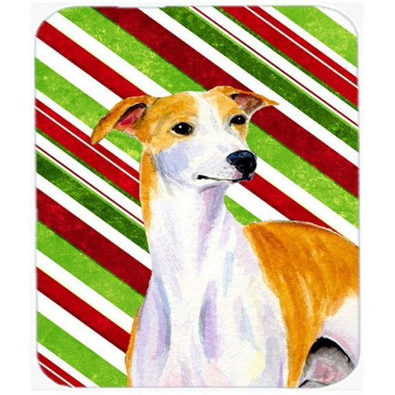 Whippet Candy Cane Holiday Christmas Mouse Pad, Hot Pad Or Trivet
