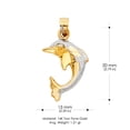 thumbnail image 3 of 14K Two Tone Gold Dolphin Charm Pendant with 1.7mm Flat Open Wheat Chain Necklace - 22", 3 of 6