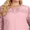 thumbnail image 3 of Uootdi Robes Grande Taille pour Femmes Col Rond Manches 3/4 Robes Brodées Élégantes Robes Midi Formelles Tenue de Fête Cadeau, 3 of 9