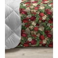 thumbnail image 3 of Christmas Down Alternative Comforter, Xmas Border Deers Trees and Merry Christmas Lettering Bows Bells Image, Microfiber Quilt for All Season, 5 Sizes, Grey White and Red, by Ambesonne, 3 of 3