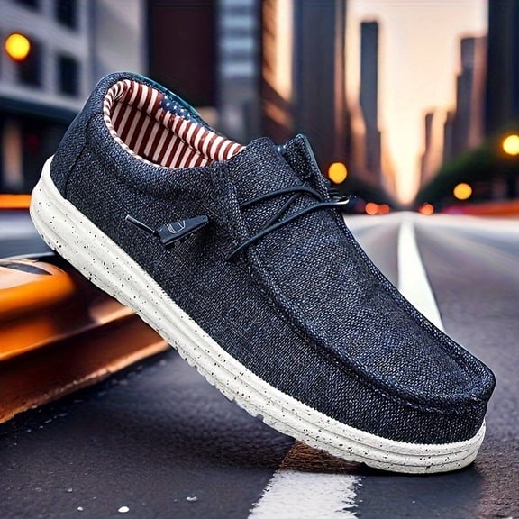 Men's Fashionable Loafers - Comfortable Slip-On Sneakers for Running, Driving & Hiking |Canvas Upper with EVA/MD Sole. Breathable Nylon