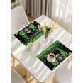 thumbnail image 5 of St. Patrick's Day Placemats Set of 4, Spring Lucky Shamrocks Green Gnomes Black Placemats for Dining Table, Place Mats for Kitchen Tabletop, Waterproof Wipeable Dining Table Mats Set, 5 of 9