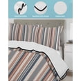 thumbnail image 4 of Quilts Queen Size, Red Blue Striped Soft Comforter Bedding Set for Bed, Boho Vintage Abstract Colorful Striped Lightweight Quilted Bedspread with Pillow Cover(2 Pieces) for All Season, 90x96 Inch, 4 of 6