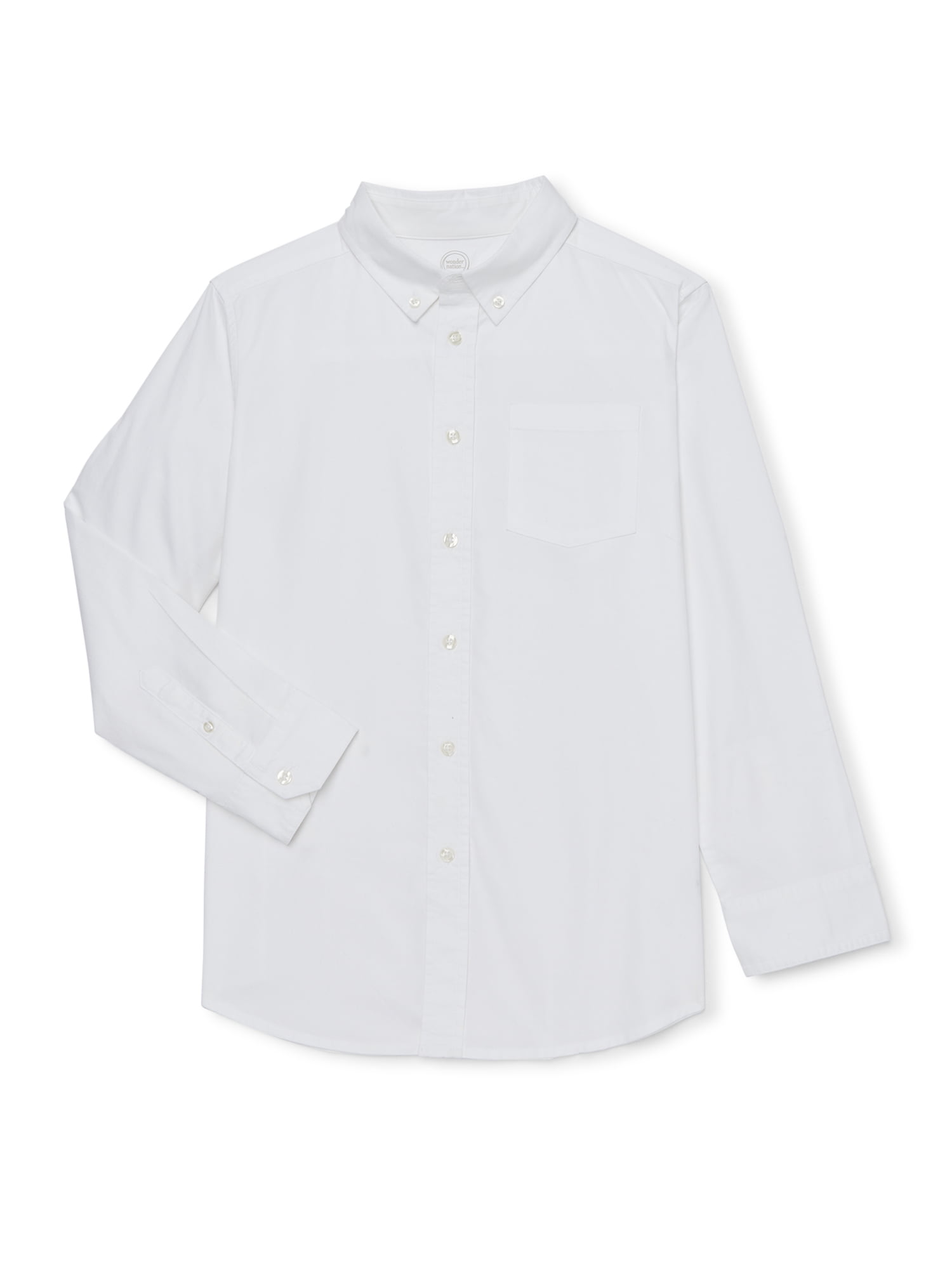 Wonder Nation Boys 4-18 Long Sleeve Oxford Woven Shirt - Walmart.com