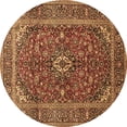 thumbnail image 1 of Ahgly Company Indoor Round Medallion Brown Traditional Area Rugs, 6' Round, 1 of 4