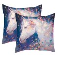 OWNFEELING Home Decor Cute Little Horse Pattern Decorative Velvet Throw