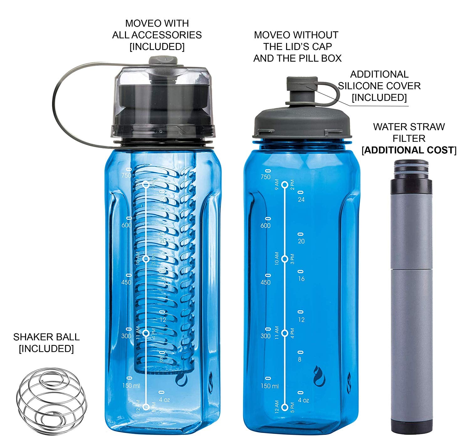 Glass and Silicone Water Bottle - ApolloBox
