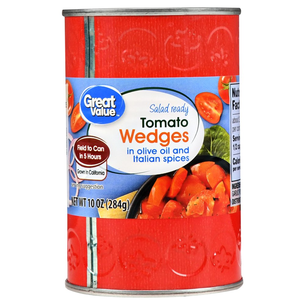 Great Value Tomato Wedges in Olive Oil and Italian Spices, 10 oz