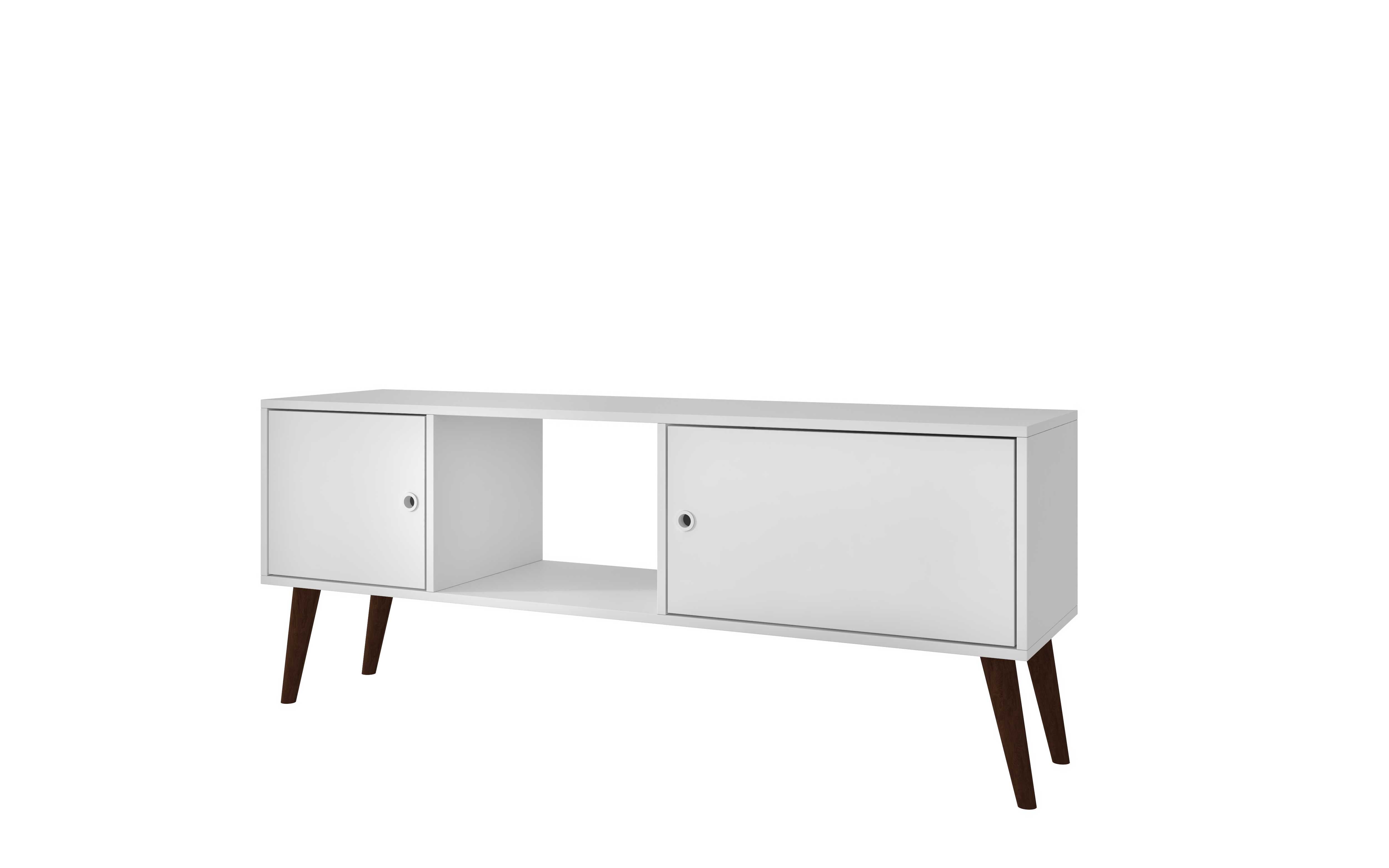 Splayed Leg Tv Stand In White