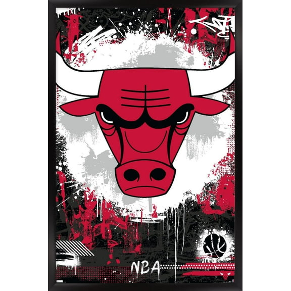 NBA Chicago Bulls - Maximalist Logo 23 Wall Poster, 22.375" x 34" Framed