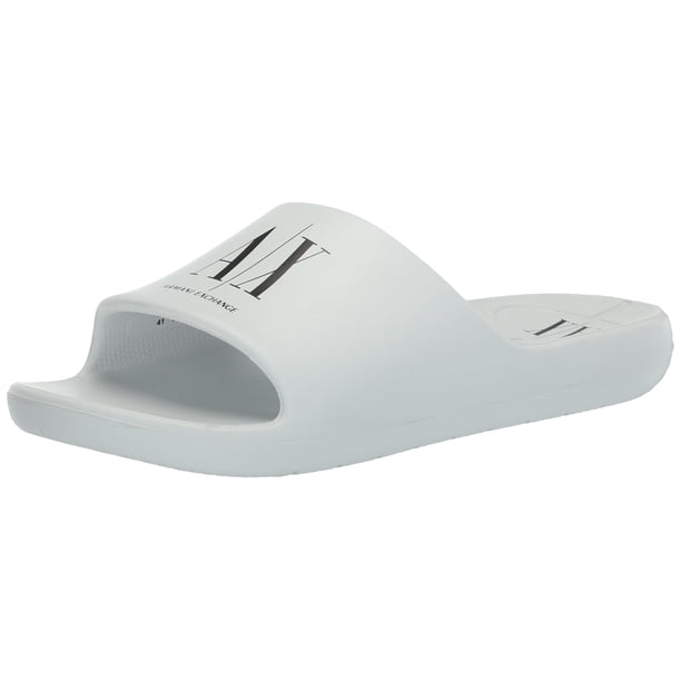Sandalia Icon Slide para Hombre Armani Exchange Blanca y Negra Talla 6US
