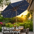 thumbnail image 2 of Sunnydaze 8.5 ft Outdoor Patio Umbrella with Push Button Tilt and Crank - Faux Woodgrain Finish - Large Vented Market Umbrella - Navy Blue, 2 of 15