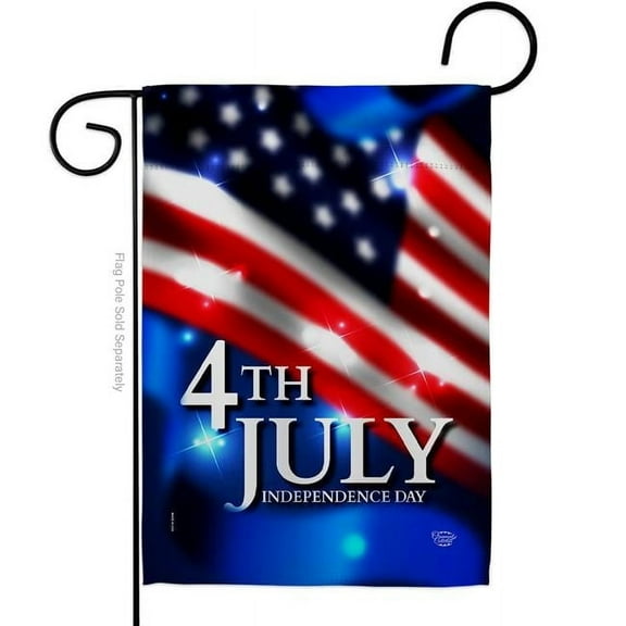 Ornament Collection G192636-BO 13 x 18.5 in. July 4th American Vertical Garden Flag with Double-Sided House Decoration Banner Yard Gift