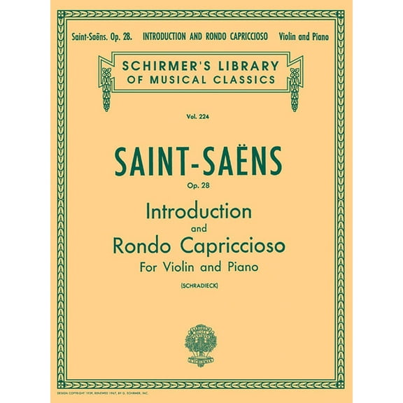 Introduction and Rondo Capriccioso, Op. 28: Schirmer Library of Classics Volume 224 Violin and Piano, (Paperback)