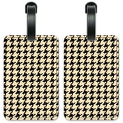 Houndstooth - Luggage ID Tags / Suitcase Identification Cards - Set of 2