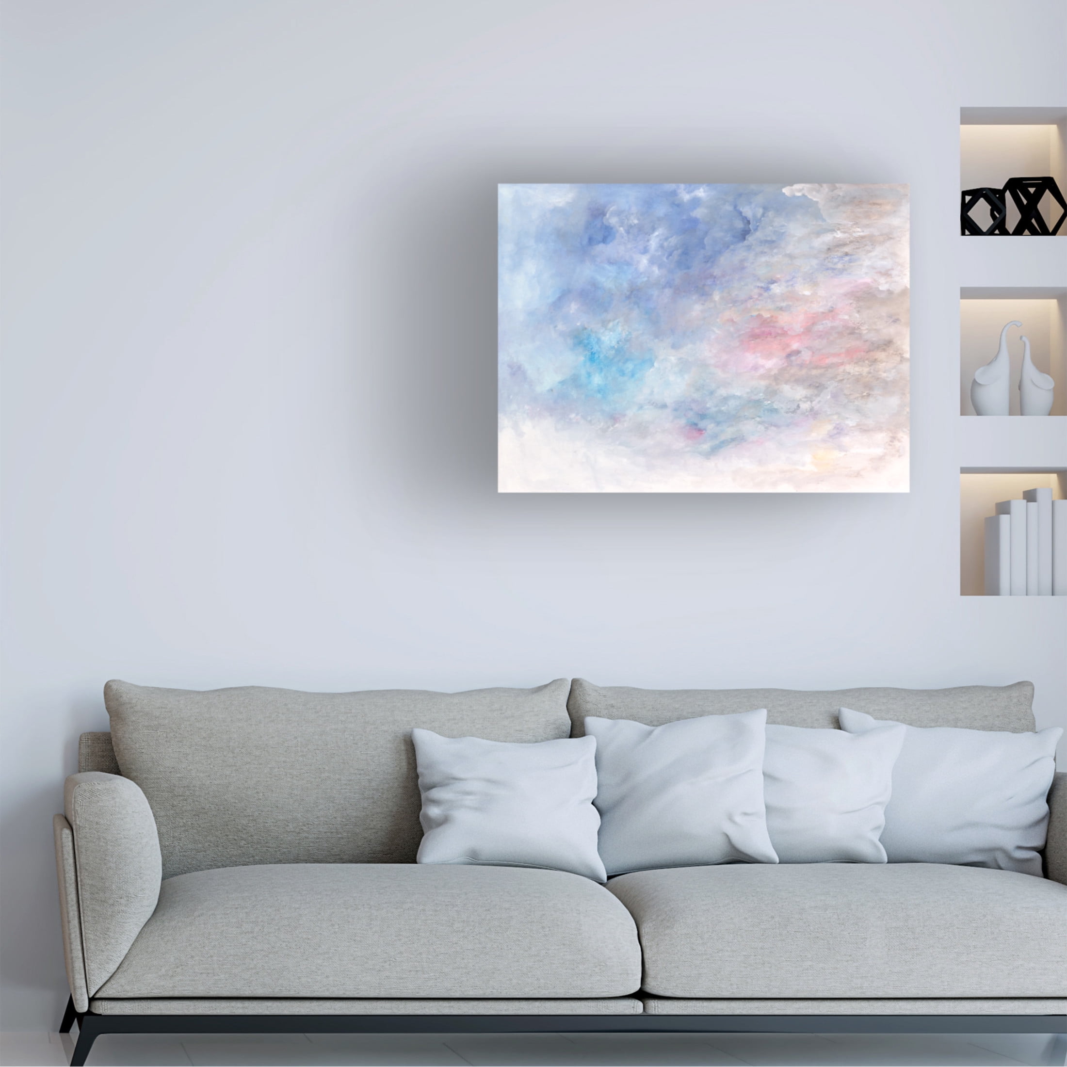 Canvas Wall Art - Ellen Kossoff 'Clouds In Pastel' Wall Art for Living Room, Bedroom, or Office Décor by Trademark Fine Art - 32 x 24 Inches