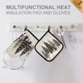 thumbnail image 4 of Yayeee Oven Mitts and Pot Holder Set of 4 Heat Resistant Kitchen Gloves Baking Hot Pad, Hand Drawn Christmas Trees, 4 of 5