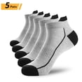 thumbnail image 1 of 5 pares de calcetines de algodón orgánico para hombre, calcetines tobilleros de malla de punto fino, calcetín corto transpirable de secado rápido para Fitness de verano para ciclismo de talla grande Tan Jianjun unisex, 1 of 2