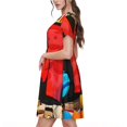 thumbnail image 4 of Lsque Sml Jeffy Print Women's Casual Dress T-Shirt Summer Short Sleeve Scoop Neck Swing Dresses, 4 of 7