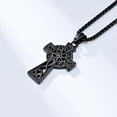 thumbnail image 4 of Celtic Cross Necklace for Men Women, Stainless Steel Irish Knot Cross Pendant, Vintage Celtic Knot Amulet Jewelry Gift, Black, 4 of 4