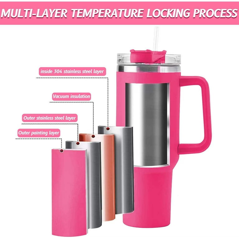 IMMEKEY 40 oz Tumbler Insulated Water Bottle with Straw Flip Straw